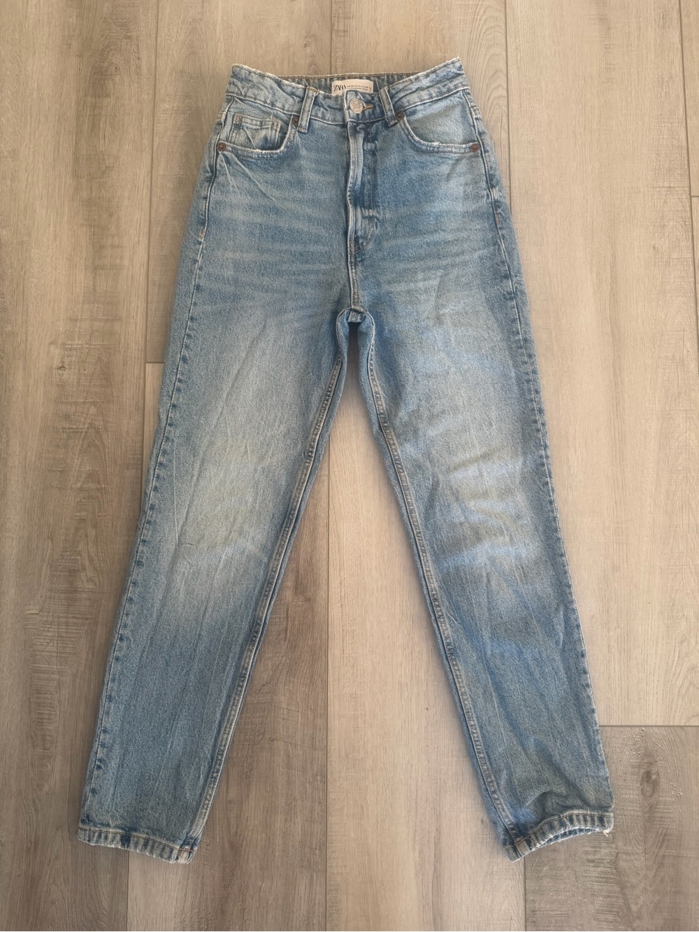 Zara Light Blue Slim Straight Jeans